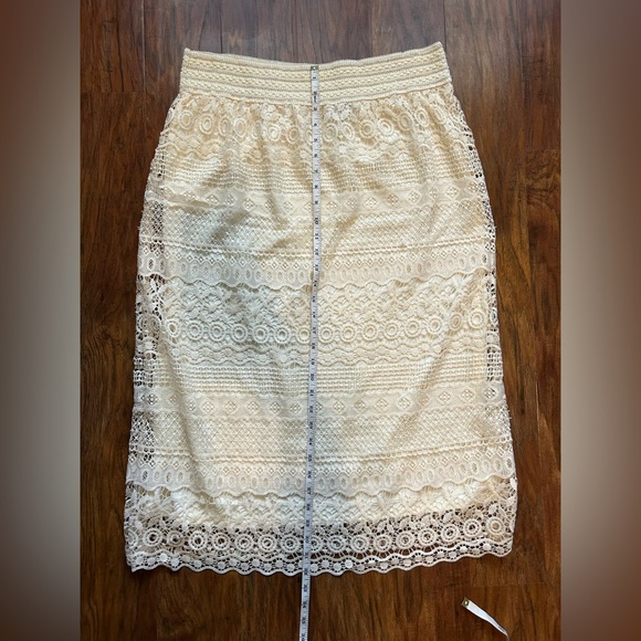 Cream  Women’s Size Large Lace Skirt Bohemia Festival Concert - Picture 6 of 7